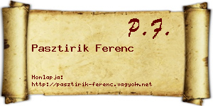 Pasztirik Ferenc névjegykártya